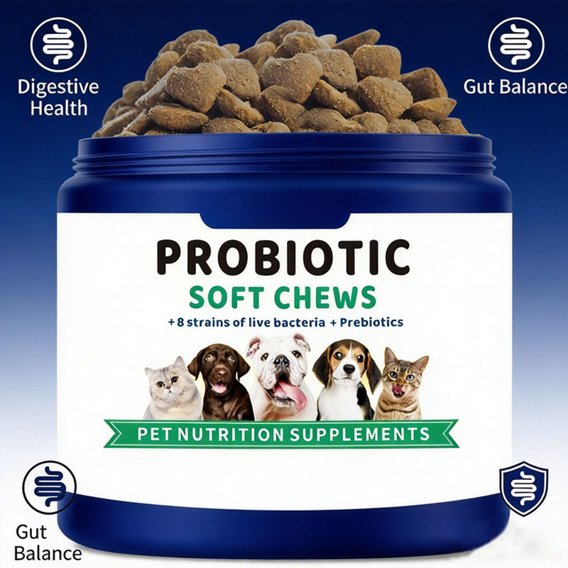 Premium Pet Digestive Probiotic Chews | Gut Health & Immune Support for Dogs & Cats | Tasty Meat Treats for Sensitive Stomachs — Product image enlarged